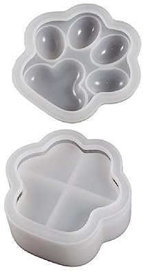 DIY Cat Paw Shaped Container Silikonform Epoxidharz 3D DIY Box Aufbewahrung Formen Handwerk Herstellung Schmuck Lieferungen Aufbewahrungsbox für Pfoten Katze Formen