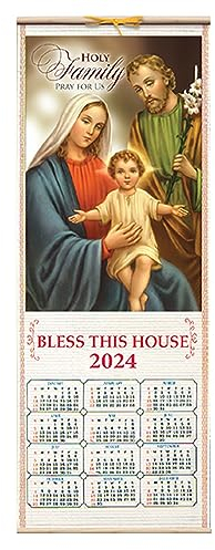 2024 Kalender religiöse dekorative Hängerolle – Heilige Familie 9777