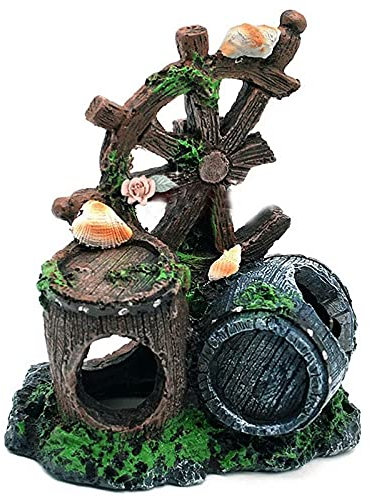 Graootoly Aquarium-Dekoration, Kunstharz, Basteln, Mini-Retro-Fass-Reproduktion für und Fische