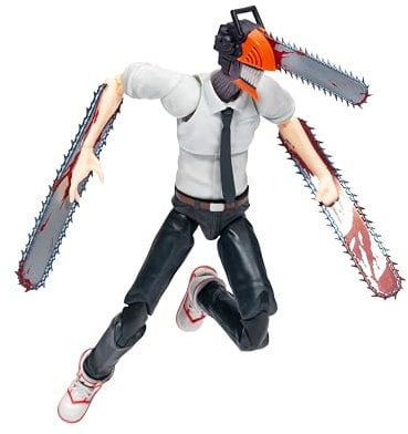 Total Anime Chainsaw Man – 16,5 cm große Figur mit austauschbarem Kopf und Armen Plus austauschbarem Mundstück