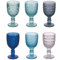 Villa d'Este Home Tivoli Lot de 6 verres 280 ml en verre, surface usinée, géométries océan