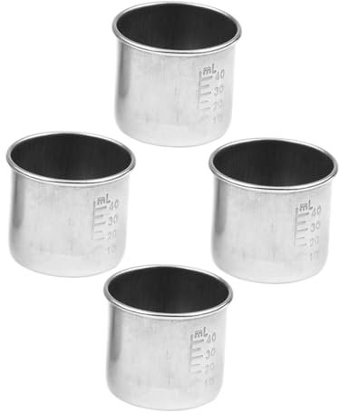 Cabilock 4 Piezas Taza medidora de líquidos taza acero inoxidable taza farmaceutica tazas de medicamentos taza de medicina de metal vasos medidores de liquidos taza graduada, Z09FJU646M0Q923G7ICXKGQ