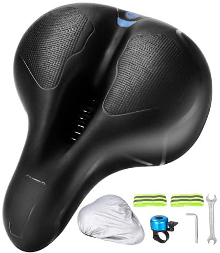 SinLaw Sillín de Bicicleta, Sillín de Bicicleta de Gel, Cómodo, Transpirable, Ergonómico, Sillines de Bicicleta de Ciudad Sillines de Bicicleta de Montaña con Funda Impermeable, Adecuado para Mujeres