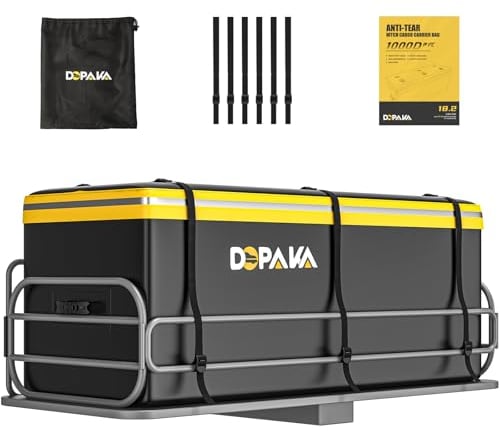 Coffre arrière étanche Sac de Transport pour attelage de remorque de Voiture-Sac à Bagages Extensible 18.2 Pieds Cubes 58.5 x 22 x 25Sac de Transport pour l'attelage Comprend 6 Sangles renforcée