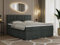 MKS MEBLE Boxspringbett Grau 200x200 Mit Bettkasten, Polsterbett Mit Multipocket-Matratze H3, Kopfteil Und Topper - Dunkelgrau Strukture - Susan