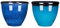 Garden Gear Elegant Bell Glazed Planters 34cm Tall Flower Pot Durable Construction Ocean Blue Frost-Resistant - 39.5cm Diameter (Ocean Blue x1 & Sky Blue x1)