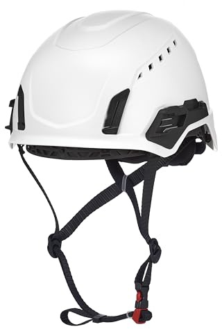 MSA 10242629 V-Gard H2 Pro Safety Type 2 Helmet with Comfortable Fas-Trac III Ratchet Suspension | Push-Button Accessory Rail and Universal Lighting Clips | Vented, Standard Size in White