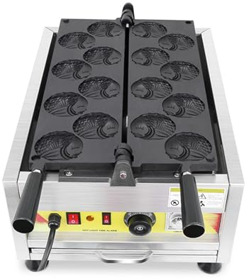 YJFEDCC Gofrera Comercial, Plancha Para Gofres Antiadherente, Máquina Para Hacer Hamburguesas Eléctrica Para Helados, Máquina Para Hacer Hamburguesas Antiadherentes