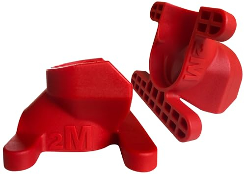 2M Solutions® Easy Click Hantelverschluss - 2 Stück, 30/31mm, Kunststoff, Farbwahl - Hantelklemmen, Schnellverschluss Hantel, Clips, Klemmen,Verschluss für Hantelstange, Langhantel (Rot)