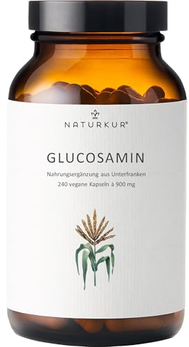 Naturkur® Glucosamin 900mg - 240 Kapseln im Apothekerglas - Vegan, ohne Zusatzstoffe, in Handarbeit hergestellt in Unterfranken
