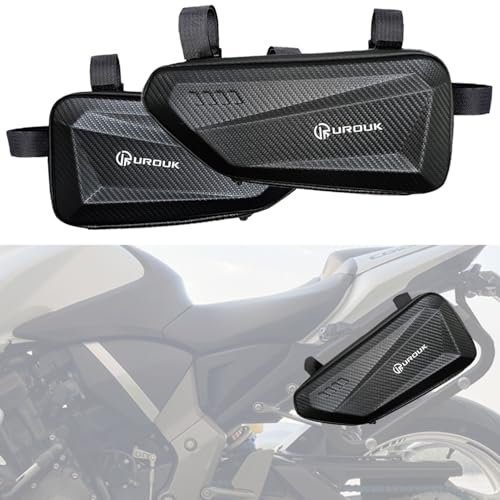 UROUK Motorrad-Werkzeugtasche 1,5L Motorrad-Aufbewahrungstaschen Eva Hartschalen-Tasche wasserdichte Motorradtasche 2 Stück (Linke Tasche+rechte Tasche)