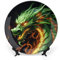 GFLFMXZW Assiette décorative en porcelaine anglaise avec support de présentation, assiettes décoratives rondes en céramique motif dragon chinois, assiette à dîner en céramique, artisanat d'art,