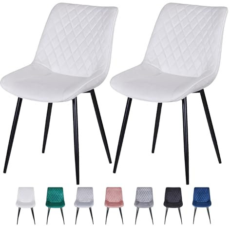 mcc direct Set of 2 Dining Chairs, Leisure Velvet Dining Chairs with Padded Seat and Metal Legs for Dining Room, Living Room, Kitchen Room and Commercial Restaurants-Elle (Beige One)