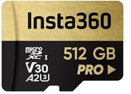 Insta360 Scheda di memoria MicroSD UHS-III V30 A2 da 512 GB per One X/One X2/X3/X4, One R/One RS, Ace Pro e Sphere Action Camera