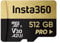 Insta360 Scheda di memoria MicroSD UHS-III V30 A2 da 512 GB per One X/One X2/X3/X4, One R/One RS, Ace Pro e Sphere Action Camera