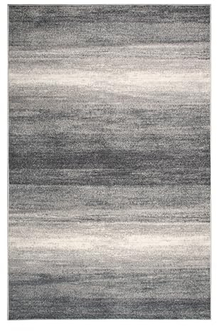 Teppich Wohnzimmer grau, Wohnzimmerteppich grau meliert, weicher Kurzflorteppich, strapazierfähig, Melange Effekt, anthrazit, Oeko-TEX, 200 x 290 cm