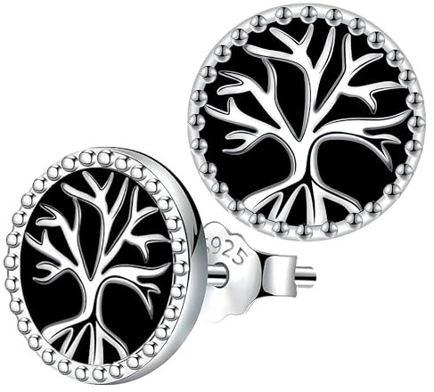 J.MUEN Lebensbaum Ohrringe für Damen 925 Sterling Silber Ohrstecker mit GeschenkboxFür Frauen mit Schmuck Geschenk Verpackung