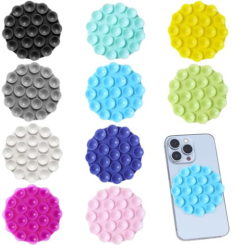 BORISCA 10 Stück Silikon Handyhalterung Saugnapf, Handy Saugnapf Selbstklebend Handy Silikon Saugnäpfe Rund Saugnapf Smartphone Halterung Multifunktional Saugnäpfe Handy für die Meisten Handymodelle