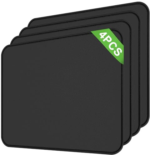 Noxtioanip 4 Pièces Tapis de Souris, 26 x 21 cm Mousepad de Bureau, Mouse Pad avec Base en Caoutchouc Antidérapante, Bords Tissés Durables, pour PC, Ordinateur, Travail, Jeux (Noir)