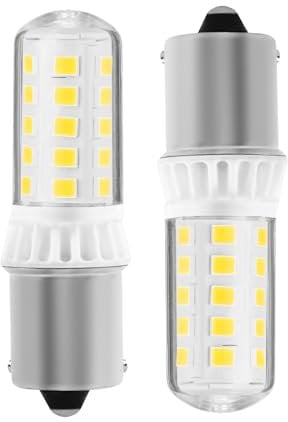 KUNKA B15S 12V Heim-LED-Lampe 3W 400 Lumen, CRI85, 1156 Sockel AC/DC12V-24V 1103/1141 Einzelkontakt-Sockel (Kaltweiß 6000K, 2er-Set)