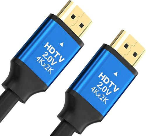 DUSTEWQ 4K Cable, High Speed Ultra HD HDMI Cord, 18Gbps Male to Male HDMI Wire for 4K Roku TV HDTV Monitor Playstation PS4 Xbox Game Console Projector 5M