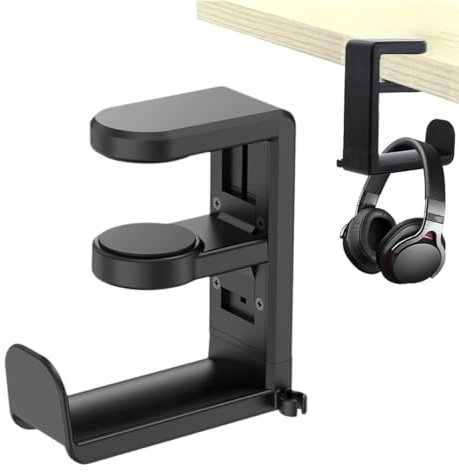 Kopfhörer Ständer Kopfhörerhalter mit 360° drehbarem Headset Halterung Halter, Headphone Stand Schreibtisch Kopfhöreraufhänger Kopfhörer Clip Gaming Headset Halterung - Schwarz