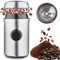 Electric Coffee Grinder - 200W Portable Stainless Steel Coffee Bean Mill, Spice Grinder for Coffee, Peppers, Herbs, Nuts, and Grains - Compact and Efficient Design