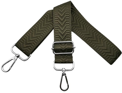 Taschengurte zum Wechseln Verstellbarer Schultergurt für Taschen, Breit 3.8 cm Schulterriemen mit Silber Karabiner Gurt für Damen Handtasche, Crossbody, Armeegrün, U8