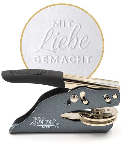 Just Refine® Prägestempel für Papier – Fertige Motive Herzlichen Glückwunsch, Für Dich, Mit Liebe gemacht – Embosser für Karten, Geschenke & DIY Basteln (Mit Liebe gemacht)