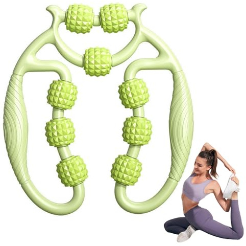 Cellulit-Massage-Werkzeug, 9 Räder Handbuch 3D-Druckpunkt-Beinmassage Roller Multifunktional einstellbarer Nicht-Schlupf-Beinmassagegeräte für Oberschenkel, Gesäß, Nacken, Arm, Bauch, Roller für Musk