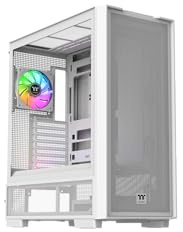 Thermaltake S380 TG ARGB Mid Tower Chassis Hidden Connector Compatible Tempered Glass Panel 360 mm Single Frame Fan System & 1 120 mm Fan Pre-Installed GPU Holder Snow