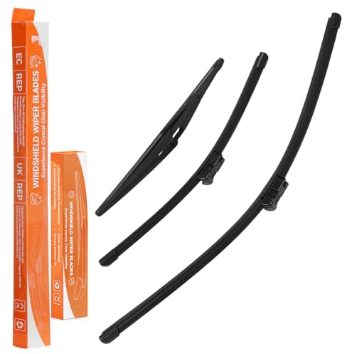 ISINEVER Scheibenwischer Kompatibel mit Renault Twingo II BJ 2007-2014, Wischerblätter vorne + hinten Komplett Set (3er Set: 600mm/400mm/300mm) Autoscheibenwischer Heckscheibenwischer