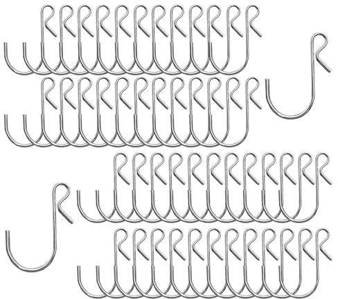 Forever bene Lot de 50 Crochets en S Métal (4,5 cm) - Crochet S pour Rangement Maison, Accroche Serviette Salle de Bain et Porte Manteau Sans Perçage