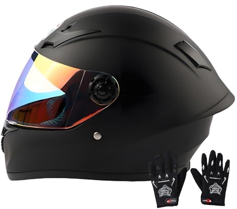 Casque intégral de moto pour enfants de 3 à 13 ans, homologué ECE, avec visière, pour moto tout-terrain, quad et karting, et scooter électrique pour garçons et filles. 5,S/(47~48cm)