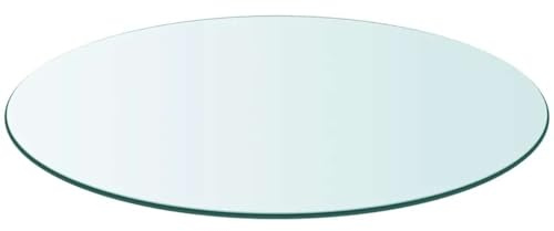 Annlera Tischplatte 70x0,8 cm aus Gehärtetem Glas Runder Desktop Glasplatte Schutzplatte Ersatztischplatte für Esstische Couchtische oder Gartentische Leicht zu Reinigen Transparent