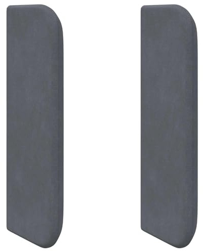 vidaXL Kopfteil Ohr Grau 40,5 x 40,5 x 4 cm Samt, Stylischer moderner Kopfteil, samtige Möbel, kuschliger Rückenlehne, schickes Schlafzimmer, gemütlicher Schlaf