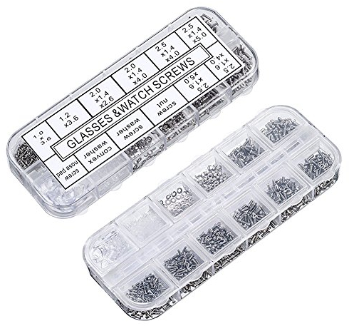 Juego de herramientas 4 en 1, mini tornillos y tuercas, 1100 piezas, para reparar gafas de sol, etc.