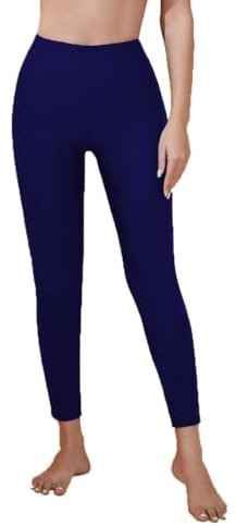 Lovache Womens Swimming Long Pants Surfing Snorkeling Tight Swim Leggings Sun Protective Navy