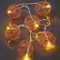 hellum Metall Kugel Lichterkette 10 LED rose gold