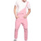FANSU Herren Jeans Latzhose Overall, Arbeitshosen Lange Jeanshose Retro Denim Arbeitslatzhose Jumpsuit Destroyed Ripped Multifunktion Hose Arbeitskleidung (S,Rosa)