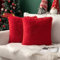 MIULEE 2er Set Kissenbezüge Künstlich Kissenbezug Sofakissen Dekorative Dekokissen Kuschelkissen Plüschkissen Kuschelig Couchkissen Superweich Kissen Flauschig kissenhülle 40x40 cm Rot