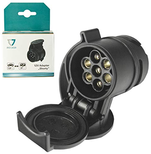 ERICH JAEGER EJ Hochwertiger, verstärkter 13/7-PIN AHK Adapter für Auto, RV, Truck, UTV, Bus, Trailer