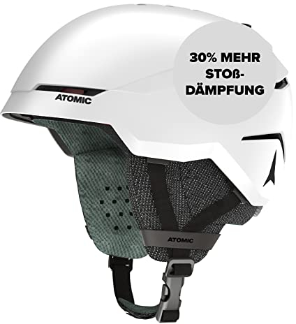 ATOMIC Savor Ski Helmet – Unisex for Adults – 360° Fit System – Superior Impact Protection – Aircon Ventilation System – Head Circumference 51–55 cm – White, Size S