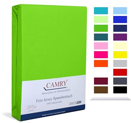 Camry Spannbettlaken 90x200cm - 100x200cm Apfelgrün Baumwolle Bettlaken Jersey Spannbetttuch Oeko-Tex 100