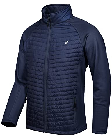 Little Donkey Andy Isolierte Wanderjacke Herren Atmungsaktiv Thermo Running Hybrid Jacke Leicht Warm Dark Blue Size XL