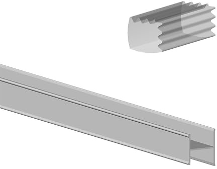 SLID'UP 280 Set H-Profil, 200 cm, für 18 mm Türstärke, silber