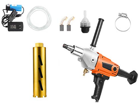 Hanchen Core Machine 130mm Diameter Concrete Machine 3200W Wet Handheld Electric Core Drill with Water Pump 220V for Concrete Cement Wall Red Brick (63mm Drill)