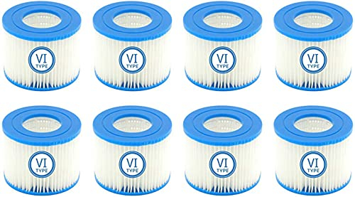 Mscomft VI Ersatz Filterkartusche für Pool, VI Filter Ersatzfilter,für Bestway Flowclear Pool Filter, für Bestway VI Filter, für Miami, Vegas, Monaco. Größe 6-58323 (8 Stück)