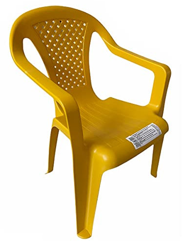 Sedie da Bambino Set. 2 pezzi in Polipropilene con Braccioli Impilabile Colori assortiti (Gialla)