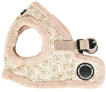Puppia Brustgeschirr für kleine und mittelgroße Hunde - Hepatica Harness B - verstellbar und komfortabel, Beige